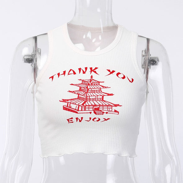 Thank You Crop Top - Threads Unknown